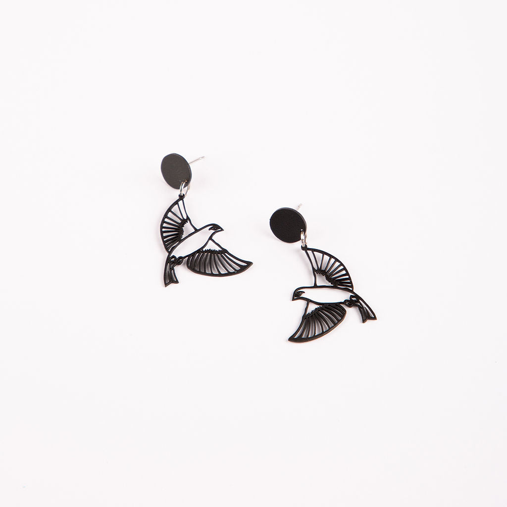 Two Tone Egyptian Bird Stud Earrings
