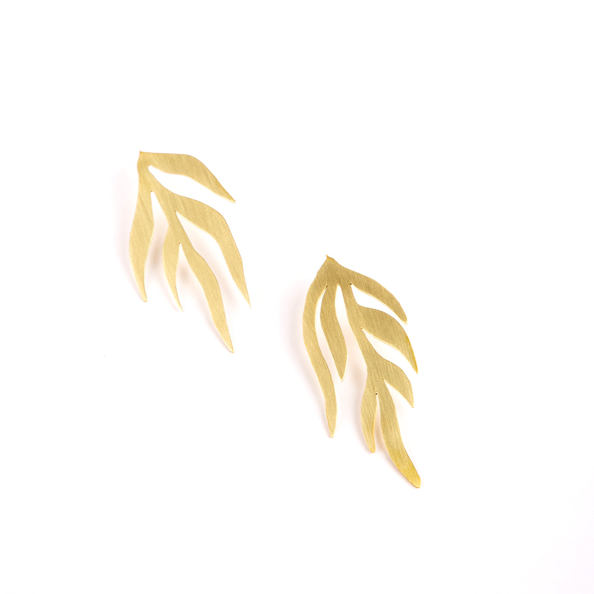 Fire Leaf Slide Through Earrings